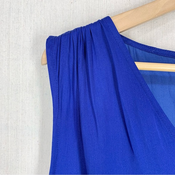 Ann Taylor~Loft~NWT~Blue Satin‎ Sleeveless Romper~Sz M - Picture 6 of 12